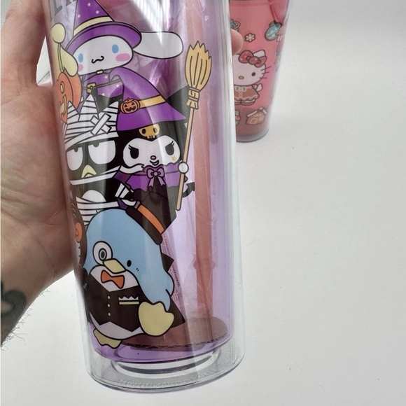 LOT OF 5 Hello Kitty Tumbler Cups New Gift Christmas Halloween Sanrio Cartoon - Picture 9 of 12